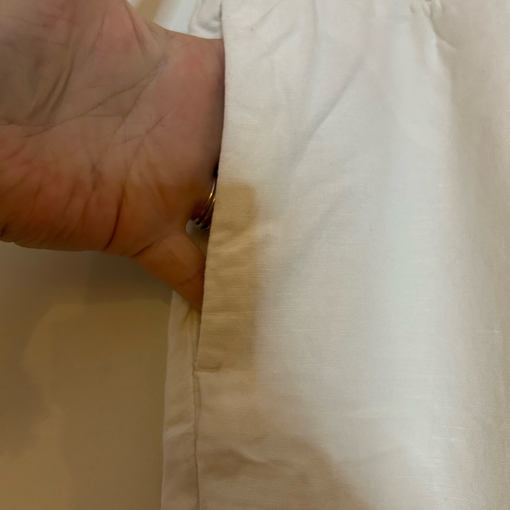H&M White Wide-Leg linen blend Pants - Picture 4 of 6